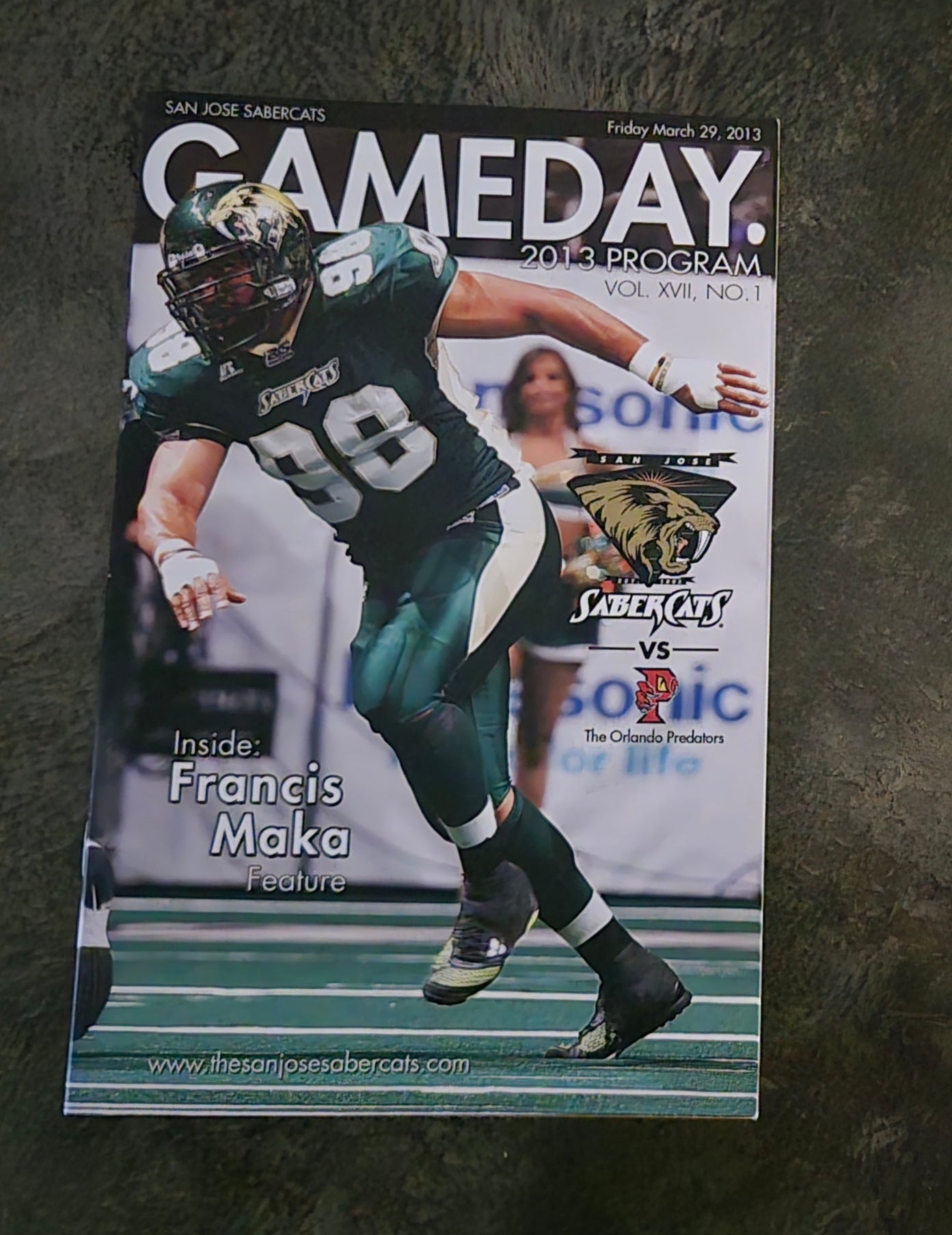 San Jose Sabercats Gameday Program - March 29th 2013