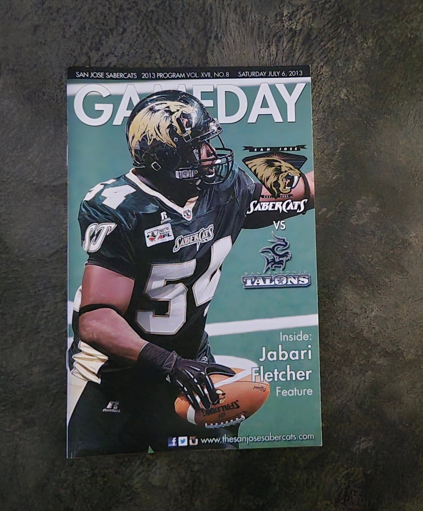 San Jose Sabercats Gameday Program - July 6th 2013